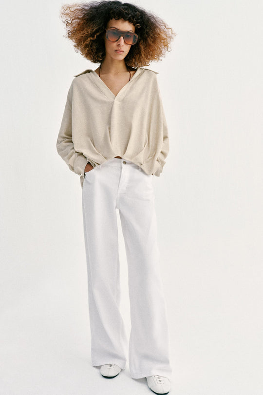 Chemise en lin à bas bouffant