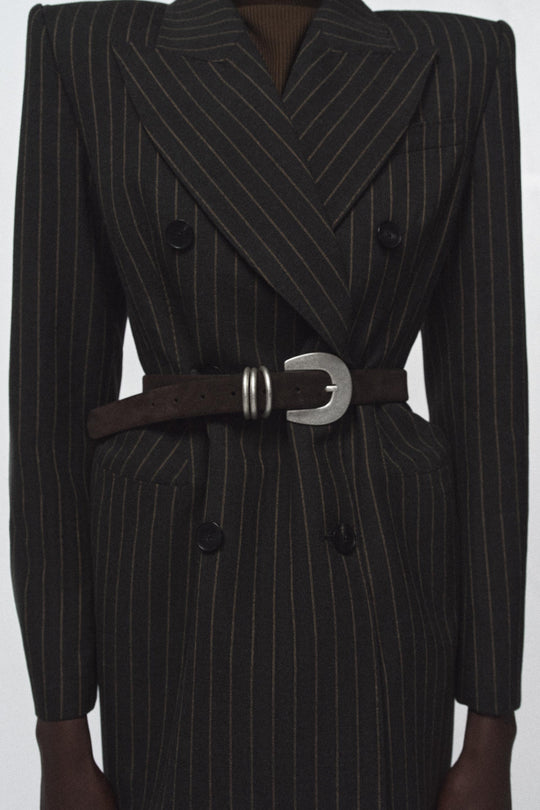 Ceinture 100 % cuir suédé à triple passant