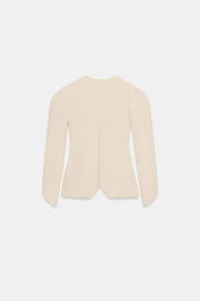 Veste en maille à manches bouffantes