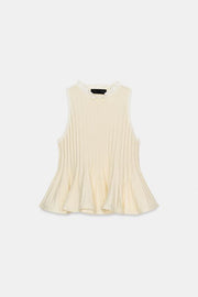Top côtelé en maille peplum