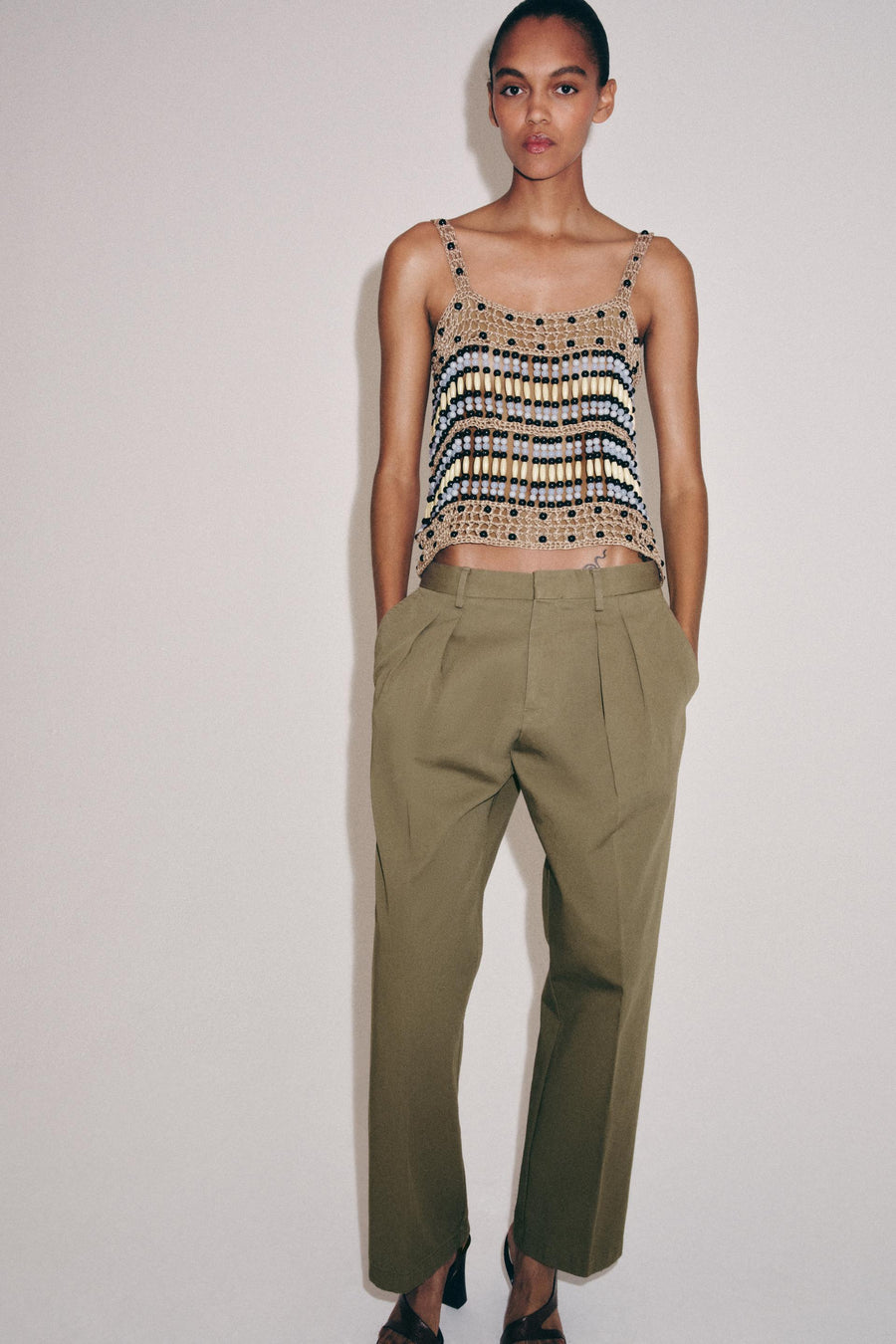 Top en maille à perles