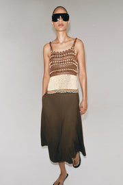 Top en maille au crochet à perles