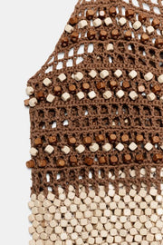 Top en maille au crochet à perles