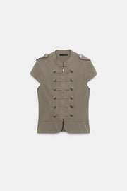 Gilet à fermeture zippée et boutons