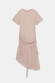 Robe contrastée à volants