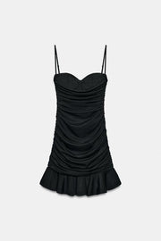 Robe drapée à volant