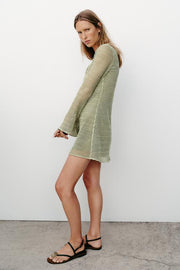 Robe mini au crochet à détail métallique