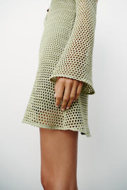 Robe mini au crochet à détail métallique