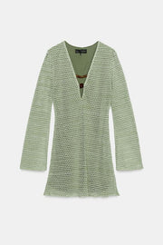 Robe mini au crochet à détail métallique