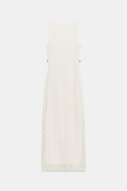 Robe midi au crochet à détail métallique