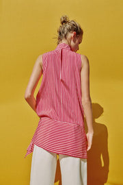 Top asymétrique à rayures