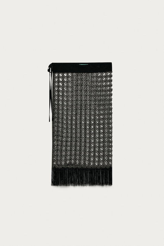Paréo ajourés à perles à franges Marisa Berenson x