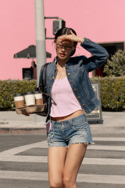 Short mini en denim TRF à clous