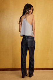 Jean TRF coupe droite taille basse à franges