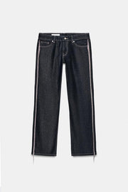 Jean TRF coupe droite taille basse à franges