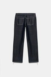 Jean TRF coupe droite taille basse à franges