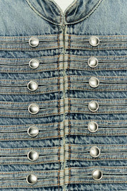 Veste en denim TRF cintrée à boutons