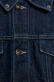 Blouson en cuir effet denim