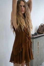 Robe courte à volants