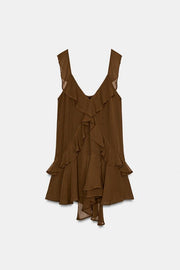 Robe courte à volants