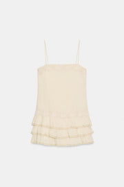 Robe mini à volants brodée