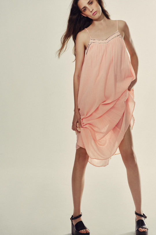 Robe midi en mousseline à clous
