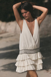Robe en mousseline à volants à clous