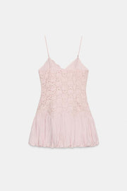 Robe mini en dentelle ballon