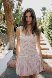 Robe mini en dentelle ballon