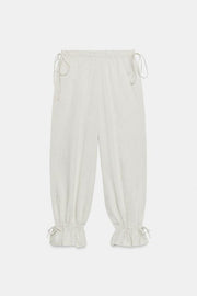 Pantalon bouffant à rayures et liens noués