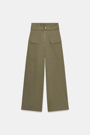 Pantalon paperbag cargo avec ceinture