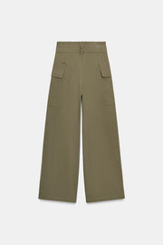 Pantalon paperbag cargo avec ceinture