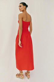 Robe midi smockée