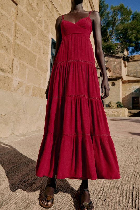 Robe longue à bretelles