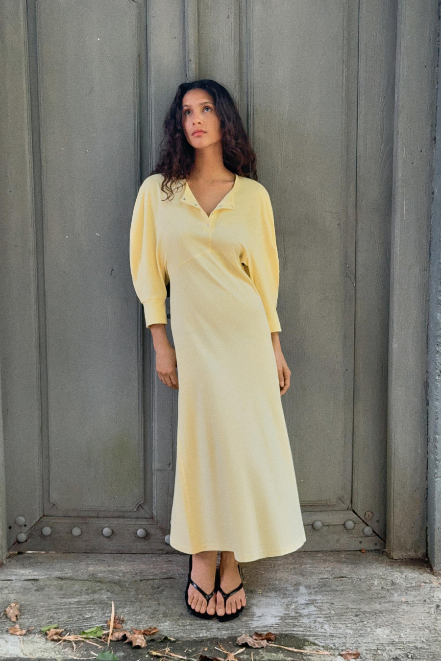 Robe midi à boutons