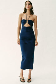 Robe midi à découpes en polyamide