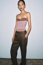 Corset contrasté en tulle