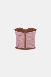 Corset contrasté en tulle