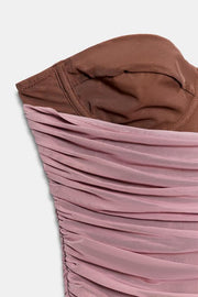 Corset contrasté en tulle