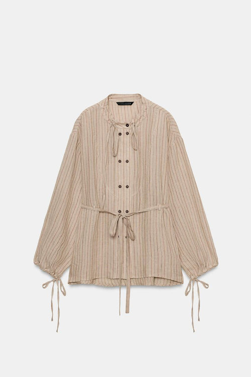 Chemise 100 % lin à rayures ZW Collection