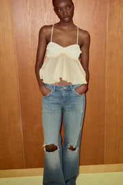 Top lingerie contrasté en dentelle