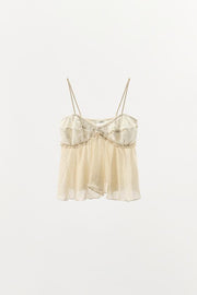 Top lingerie contrasté en dentelle
