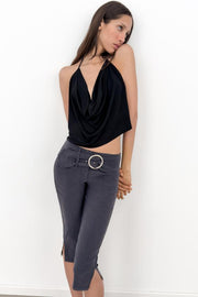 Pantalon capri avec ceinture
