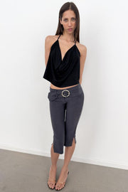 Pantalon capri avec ceinture