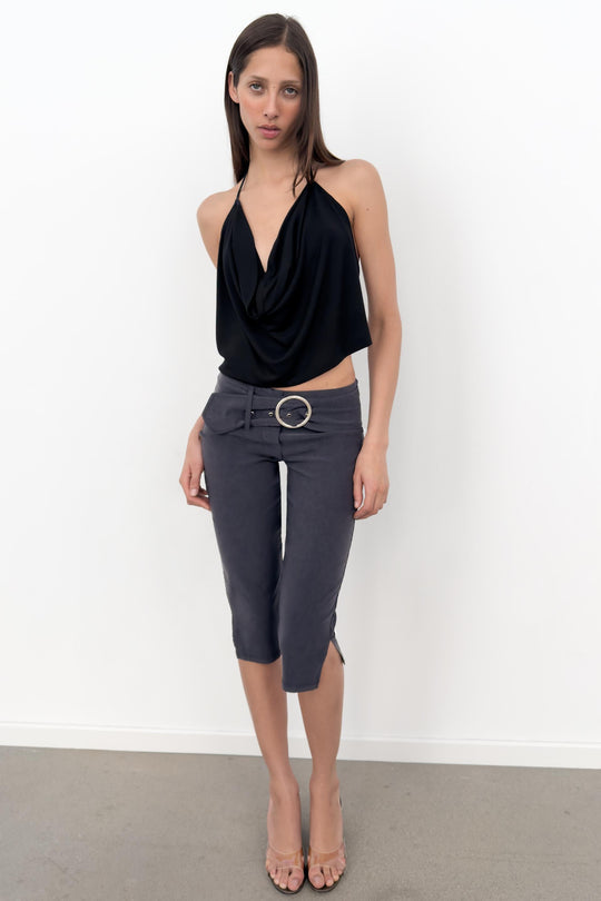 Pantalon capri avec ceinture