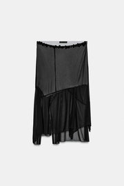 Jupe en tulle asymétrique à sequins