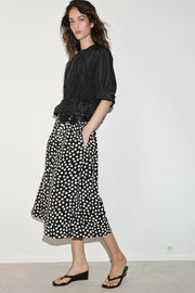 Pantalon-culotte à pois avec ceinture