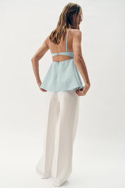 Top peplum à bretelles