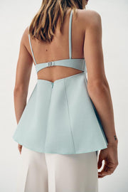 Top peplum à bretelles