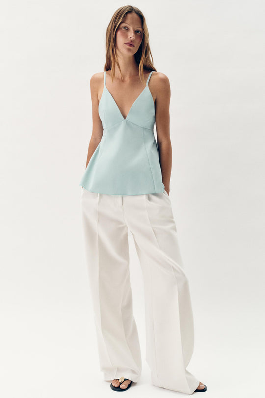 Top peplum à bretelles